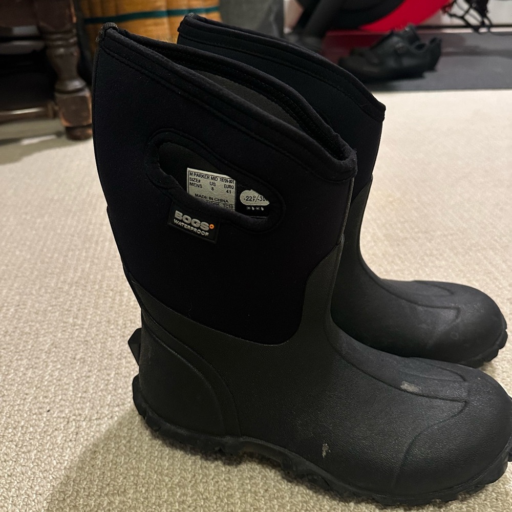 Bogs Men's Black Waterproof Insulated Pull-On Boots